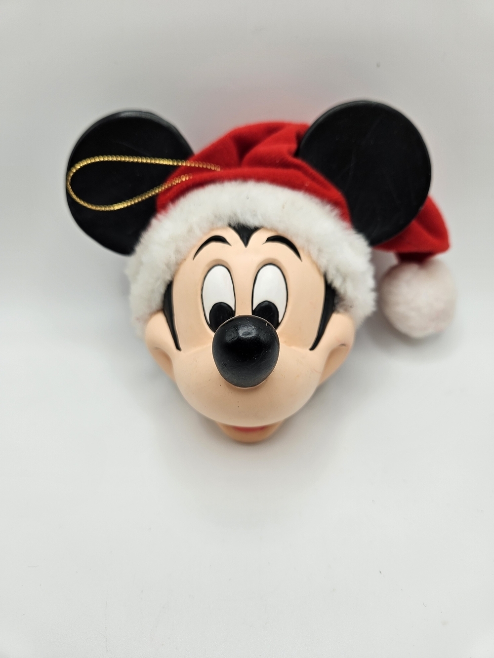 VINTAGE Disney Mickey Mouse 3D Santa Claus Head Ornament VTG